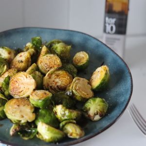 Maple Bacon Roasted Brussels Sprouts